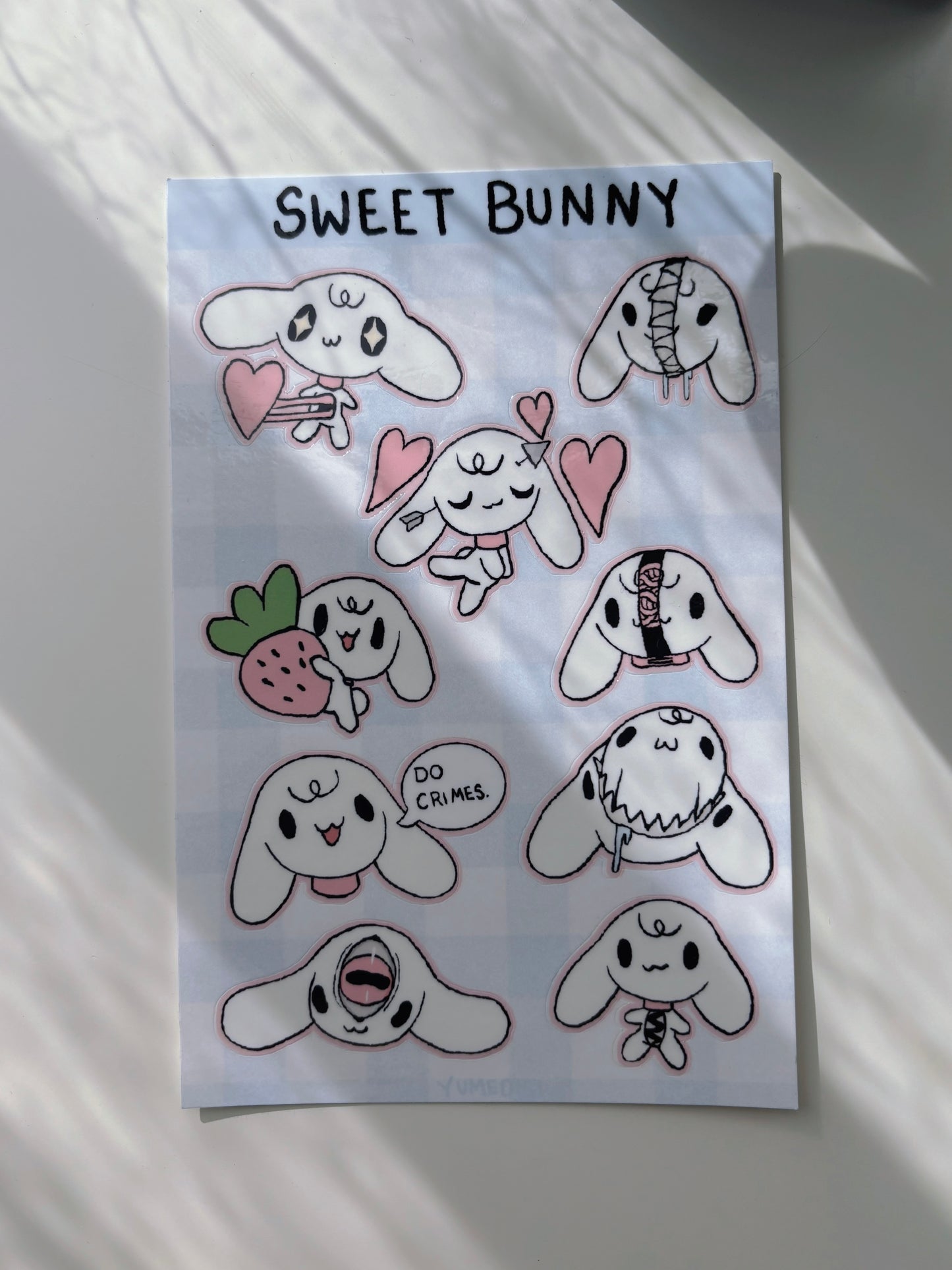 sweet bunny sticker sheet