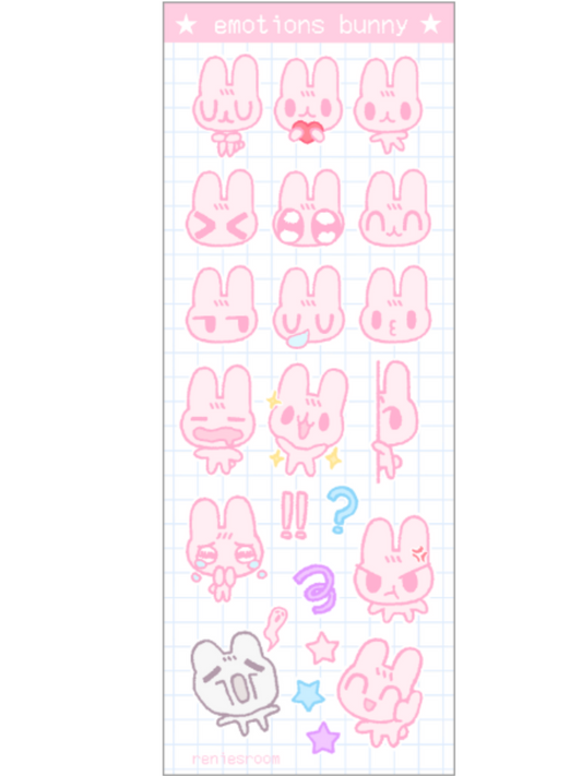 emotions bunny deco sheet